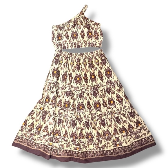 BAILEY 44 100% Cotton 2 Pce Tiered Maxi Skirt; One Shoulder Top Pull On Style XL - Picture 3 of 9